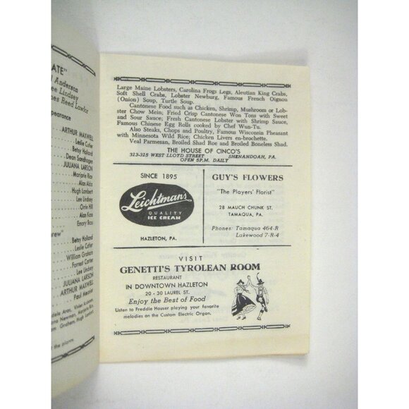Kiss Me Kate Program 1952 Kenley Players Lakewood Juliana Larson Lee Lindsey - Picture 2 of 8
